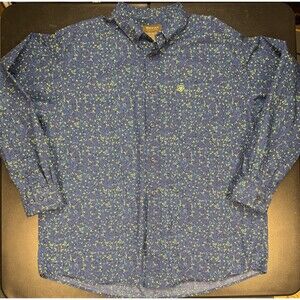 Ariat Mens XL Blue Benji Classic Fit Long Sleeve Button Down Shirt